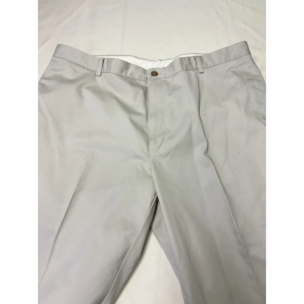 LL Bean Classic Fit Chino Pants Mens 44x28 Stone Khaki Cotton Twill‎ 212330
